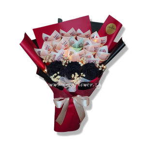 Forever Love $99 Money flower bouquet (Red/black style)