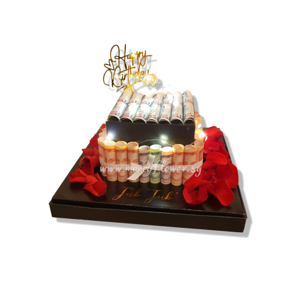 Rose petal money gift box