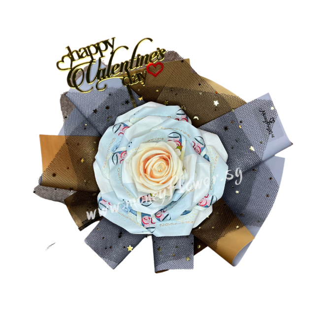 Be my valentine money rose bouquet