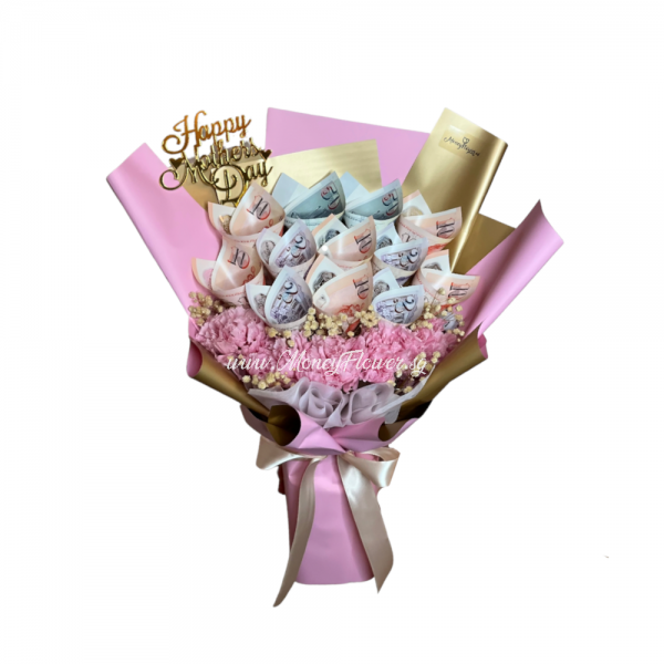 Pink mother's day 168 auspicious money flower bouquet